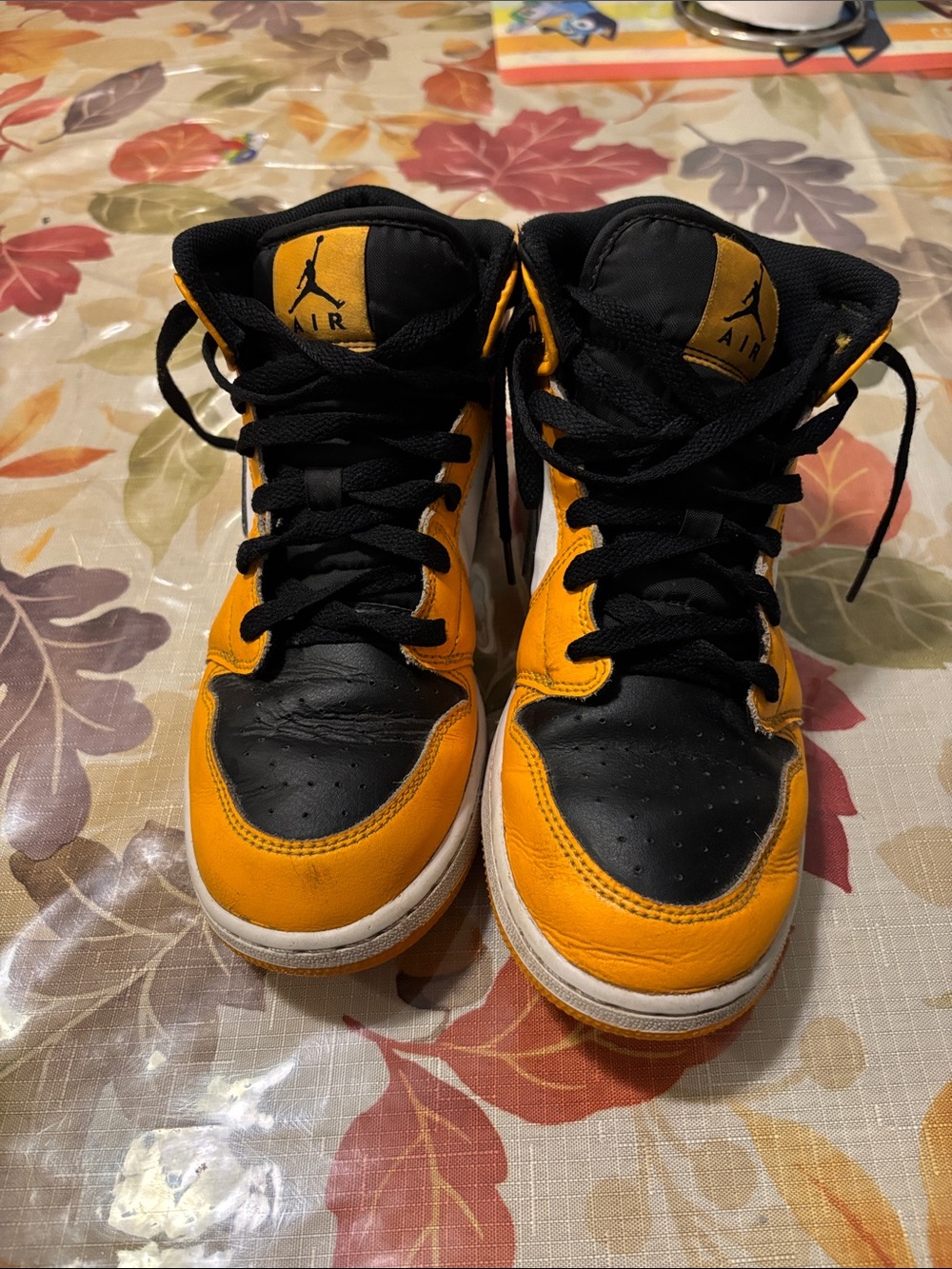 Nike Kids High-Top Sneakers in Black and Yellow